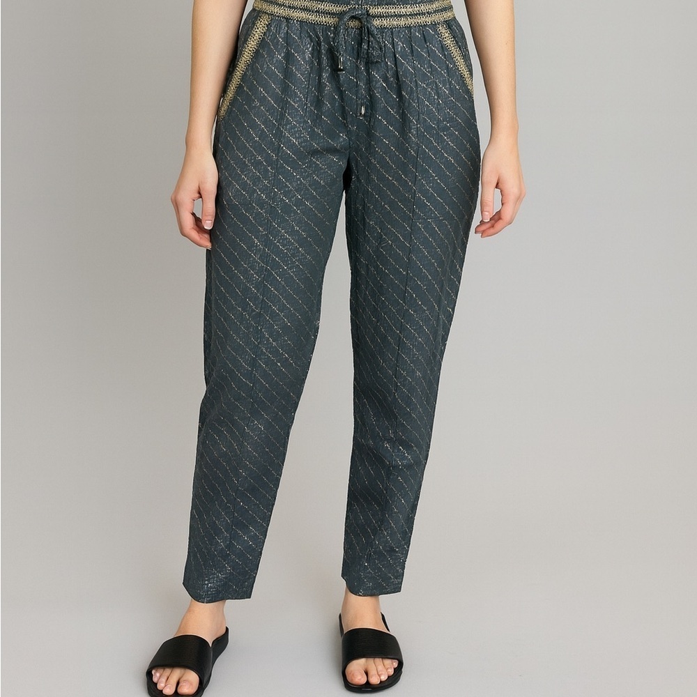 Scotch & Soda Metallic Blue Tie Pants Cotton P’tite (XS/S) Vagabond Voyage L2